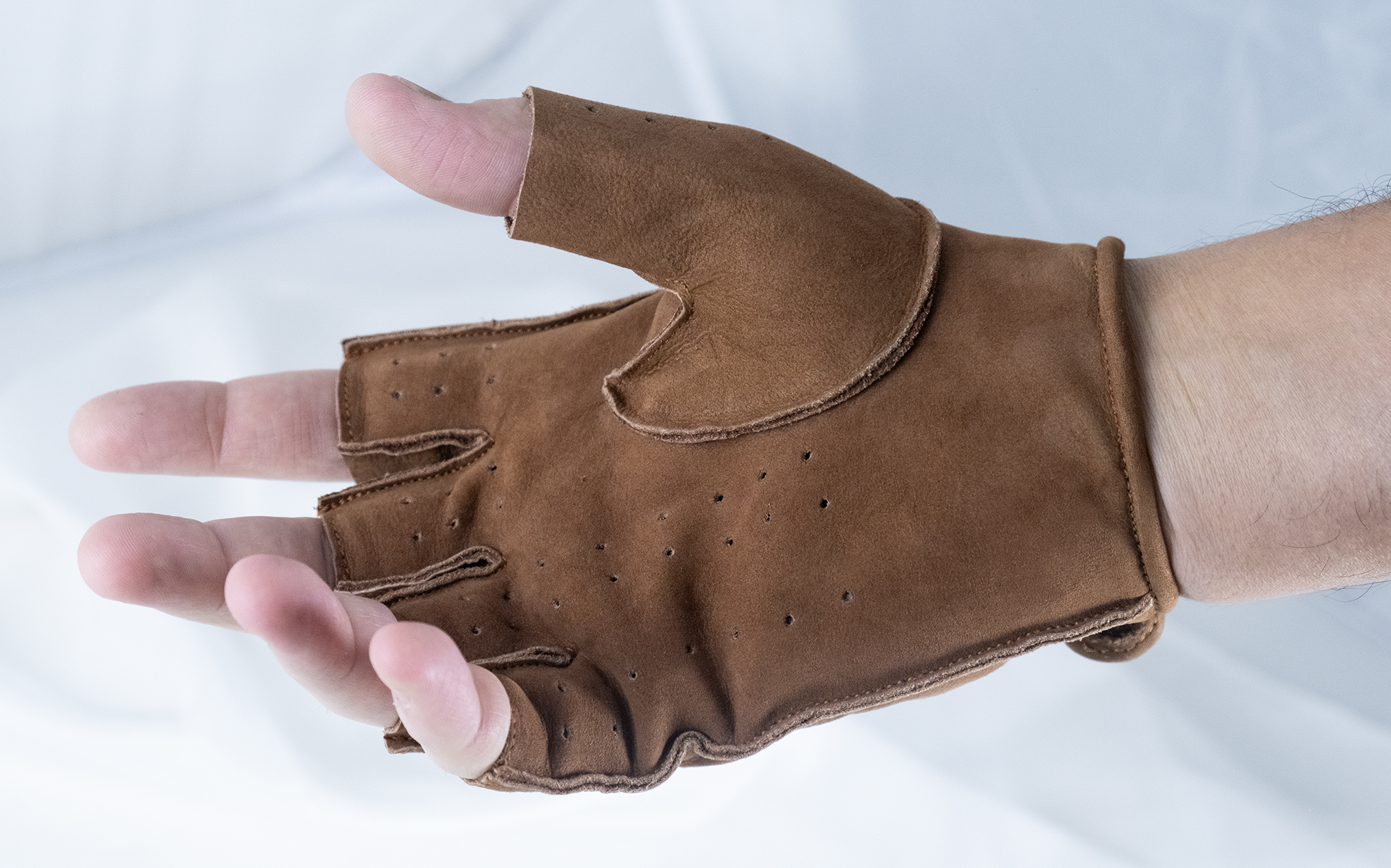 Dents Aubrey Guanti Senza Dita In Pelle Di Pecora Donna - Marrone Moca, Fodera In Lana, Cucitura Interna